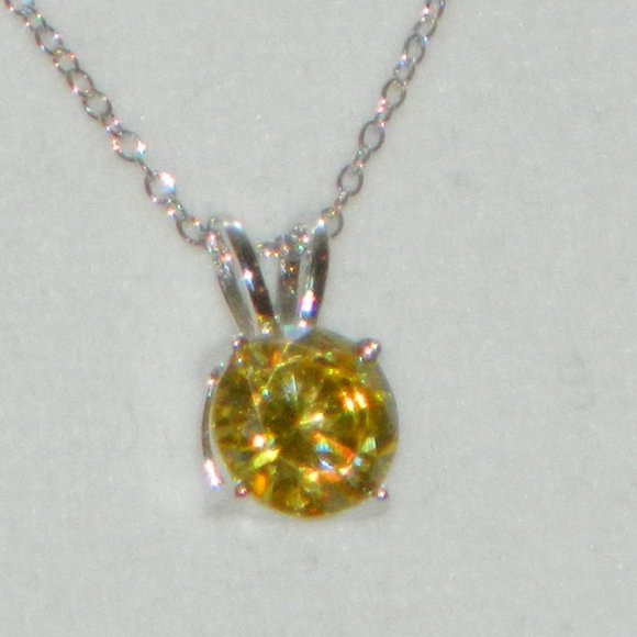 Diamonelle .925 Sterling Silver Plated Ring & Pendant with Chain Set Size 7 or 8 - Picture 2 of 12